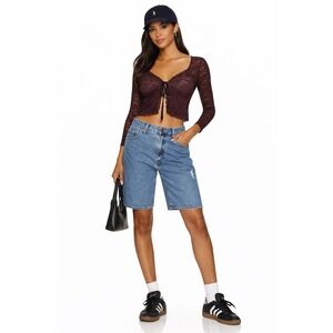 Levi's 541 Denim Cutoff Jean Shorts Jorts Women's 33 Blue Boyfriend Distressed